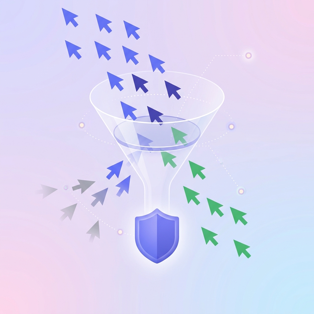 Traffic funnel filtering non-converting clicks